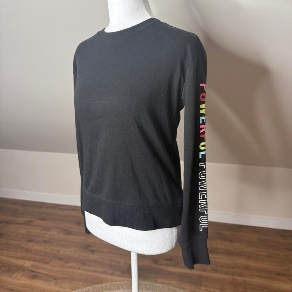 Xersion black long sleeve shirt with rainbow "powerful"‎ tex - Picture 2 of 7